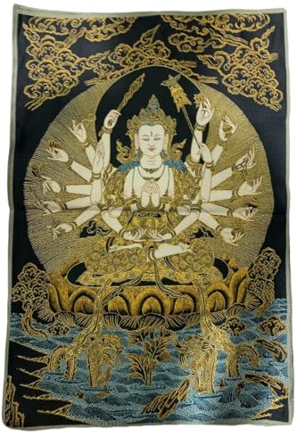 Thangka tibétain brodé Kwan Yin pour habiller un mur vide avec art et élégance