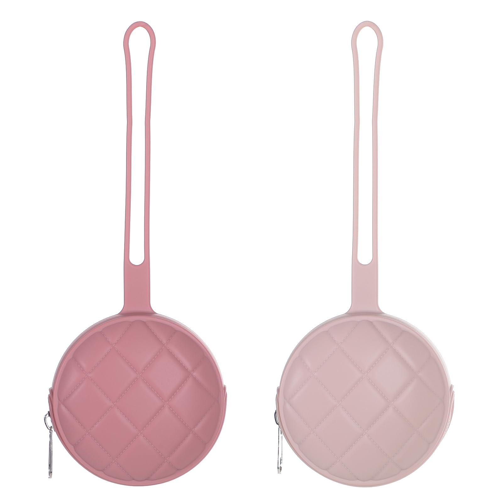 Dirbabi Pacifier Holder Case, Soft Silicone Portable Pacifier Clip and Accessory Pouch for Newborn Baby, BPA Free (Power Rose + Dusty Lilac)