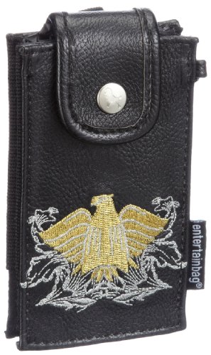 Poodlebags entertainbag - Eagle - Smartphone Case de Cuero sintético Mujer, Color Negro, Talla 7x13x2 cm (B x H x T)