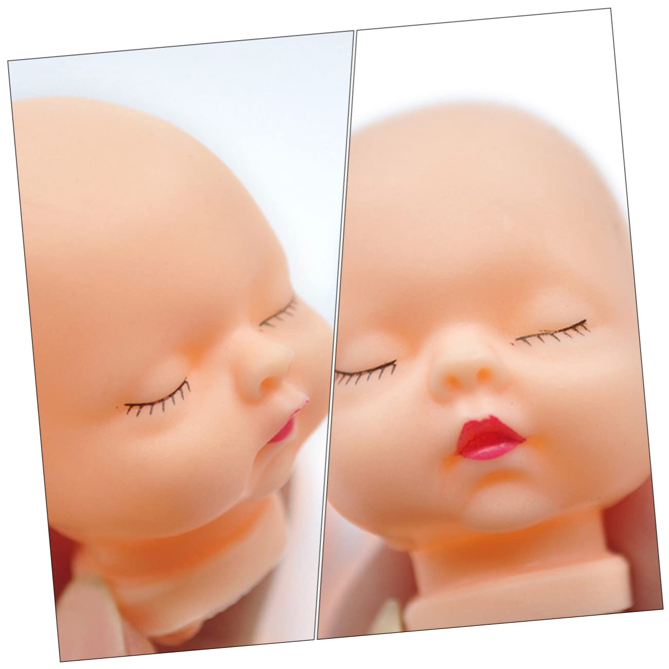 STOBOK Vinyl Doll Head Diy Doll Heads for Crafts Making Keychain Accessories Small s Mini Plastic Babies s 20pcs - Image 4