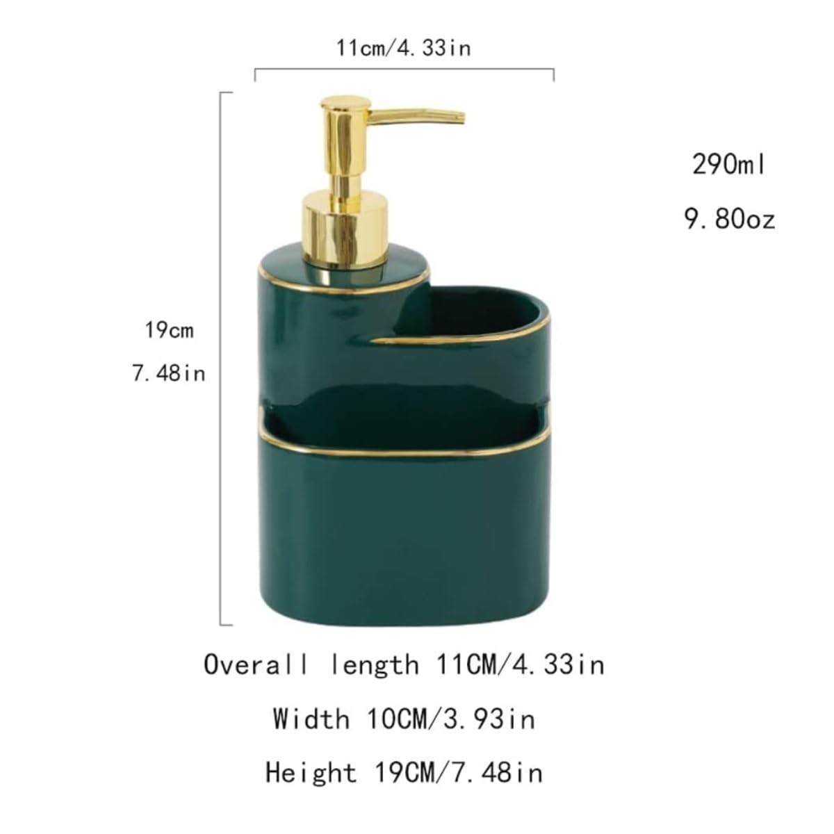 Dispenser Sapone Liquido Dispenser di sapone in bottiglia in ceramica da banco per bagno Bagno