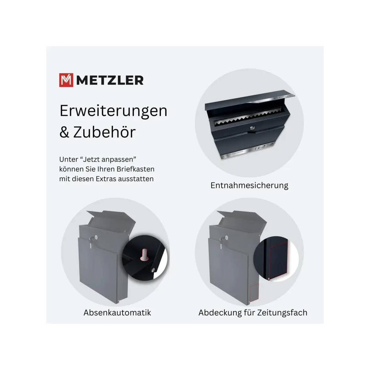 Metzler Buzón Negro para 2 Partes con Compartimento para periódicos y número de casa – Buzón de Pared con Dos Etiquetas de Nombre, Grabado láser, Resistente al Agua e Inoxidable | Albrecht