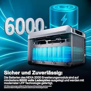 Growatt NEXA 2000 Erweiterungbatterie 2 kWh Speicherblock steckerfertig für Balkonkraftwerk Erweiterbarer Batteriespeicher für Mini Solaranlage, IP66, -20 °C Start, 6000+ Zyklen