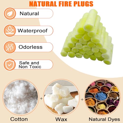 E500 50 Pack Fire Plugs, Odorless Cotton Emergency Fire Starter Plug - Image 3