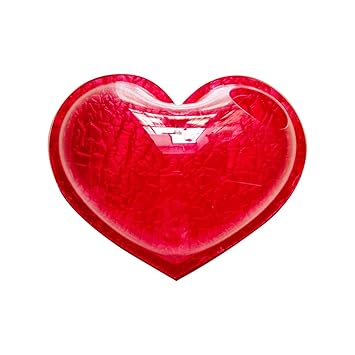 TRENZ Wall Mounted Hanging Aquarium Transparent Acrylic Fish Bowl Heart Shape Fish Tank Flower Plant Vase Home Decoration in 22 X 20 cm with Multiple Color (Red)