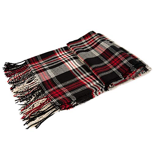 Surblue Elegant Shawl Scarf Classic Plaid Open Front Oversized Soft for Women3