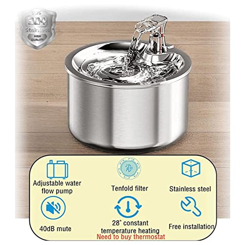 Kitty Spout Fuente de Agua para Gatos de Acero Inoxidable 2L miniatura 4