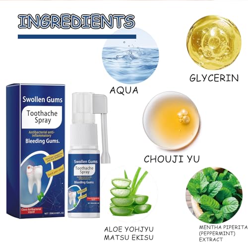 KOAHDE Spray gegen Zahnschmerzen, sofortige Linderung von Zahnschmerzen, Spray zur Linderung von Zahnschmerzen, Reparatur des Zahnfleischs, 20 ml, 1 Stück