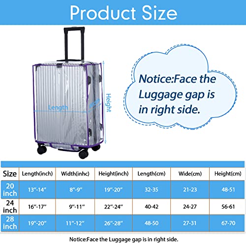 image for Jexine 3 Pcs PVC Luggage Cover Waterproof Transparent Suitcase Cover T