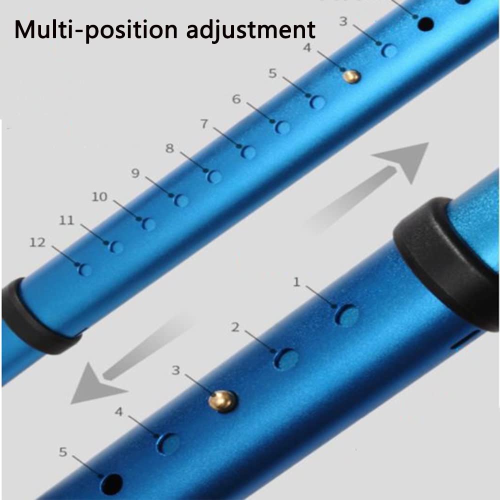Muletas Ortopédicas Regulable Escalada Bastón, Ajustables Muletas De Antebrazo, Bastones para Caminar para Jóvenes, Adecuado para 150-190cm De Altura (Color : Blue)