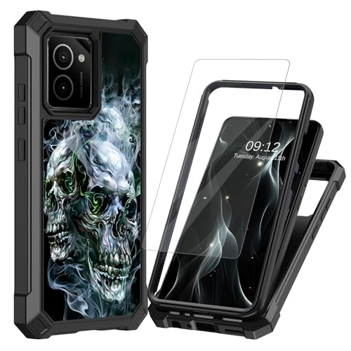 BREIDMKFM for HMD Vibe Phone Case for Nokia HMD Vibe N159V Phone Case with Screen Protector Dual Layer Hard PC Soft TPU Bumper Shockproof Heavy Duty Cover Cool Skull