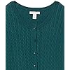 Amazon-Essentials-Womens-Lightweight-Cable-Long-sleeve-Crewneck-Cardigan-Sweater Amazon Essentials Women's Lightweight Cable Long-Sleeve Crewneck Cardigan Sweater, Forest Green, Medium