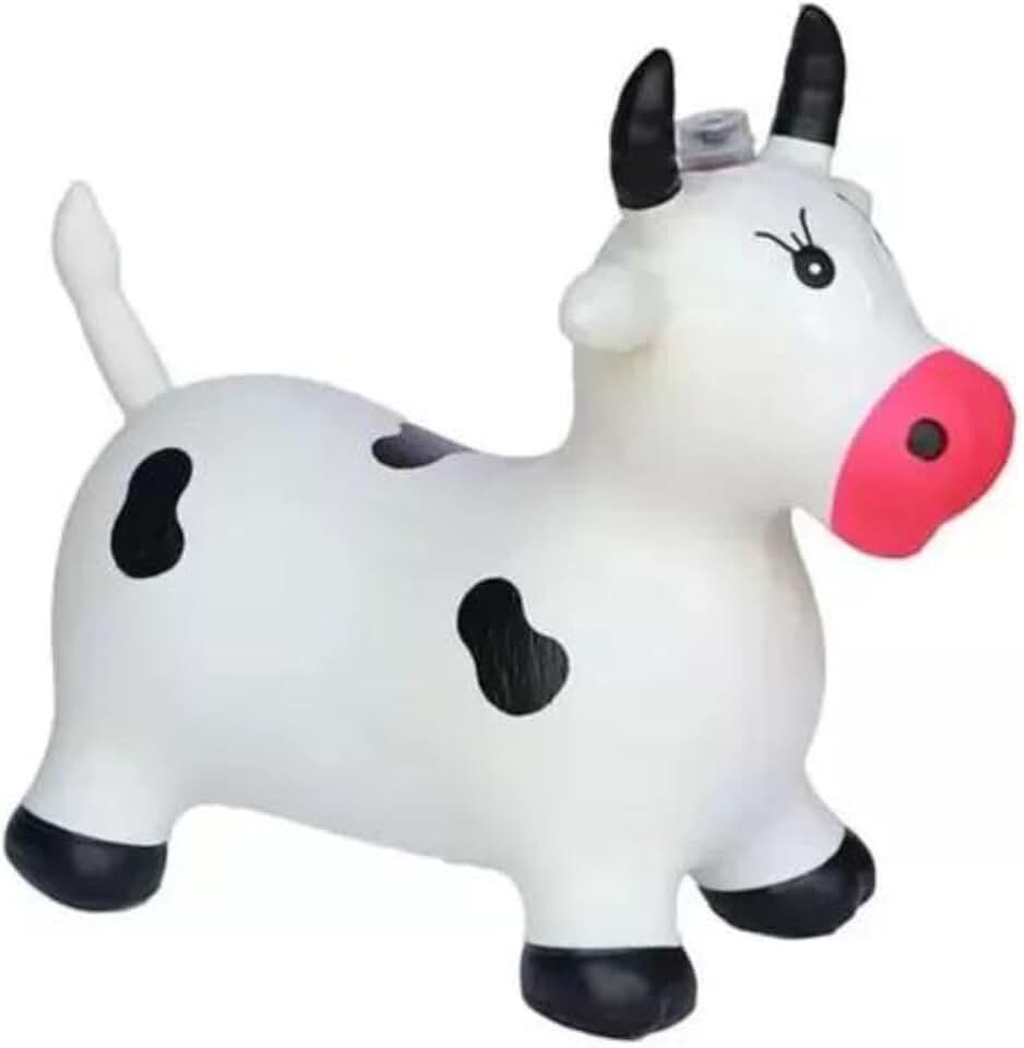 Cavalinho Upa Upa Brinquedo Pula Pula Pocoto Inflavel Musica Cavalo (Vaca Branco)