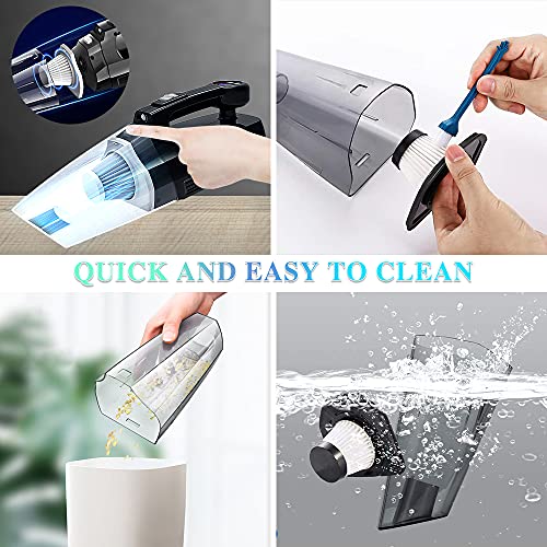 Car Vacuum Cleaner Tire Inflator,4-in-1 Portable Vacuum Cleaner for Car - with LCD Display and LED Light 12V DC Wet/Dry Wet/Dry Handheld Cleaner (Digital Display) - Thumbnail 5