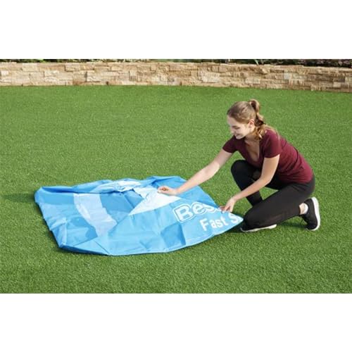 Image of Bestway Fast Set 6 Foot x 20 Inch Round Inflatable Above Ground Outdoor Swimming Pool with 248 Water Capacity and Repair Patch, Blue (Pool Only)