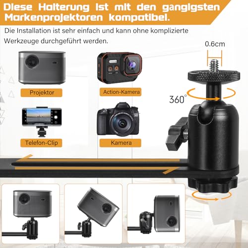 AKOZLIN Metall Projektorhalterung, 360° drehbare Projektorhalterung, höhenverstellbar, verdeckter L-förmiger Bodenständer (Sofa-Stand-Projector-N)