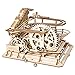 Robotime Marble Roller Coaster Clockwork Mechanical 3D Puzzle Game Woodcraft Construction Kit Adult Craft Set Puzzle Present (Waterwheel Coaster)
