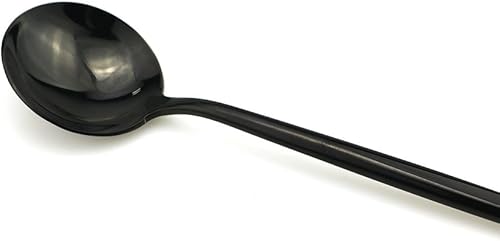 Miniatura 7 de JASHII Juego de cubiertos de 24 piezas  Utensilios de acero inoxidable 1810, tenedores, cucharas, cuchillos, juego de cubiertos de lujo negro pulido