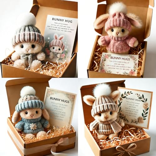 Handmade Mini Bunny Hug Cute Easter Gift, Stuffed Plush Bunnies