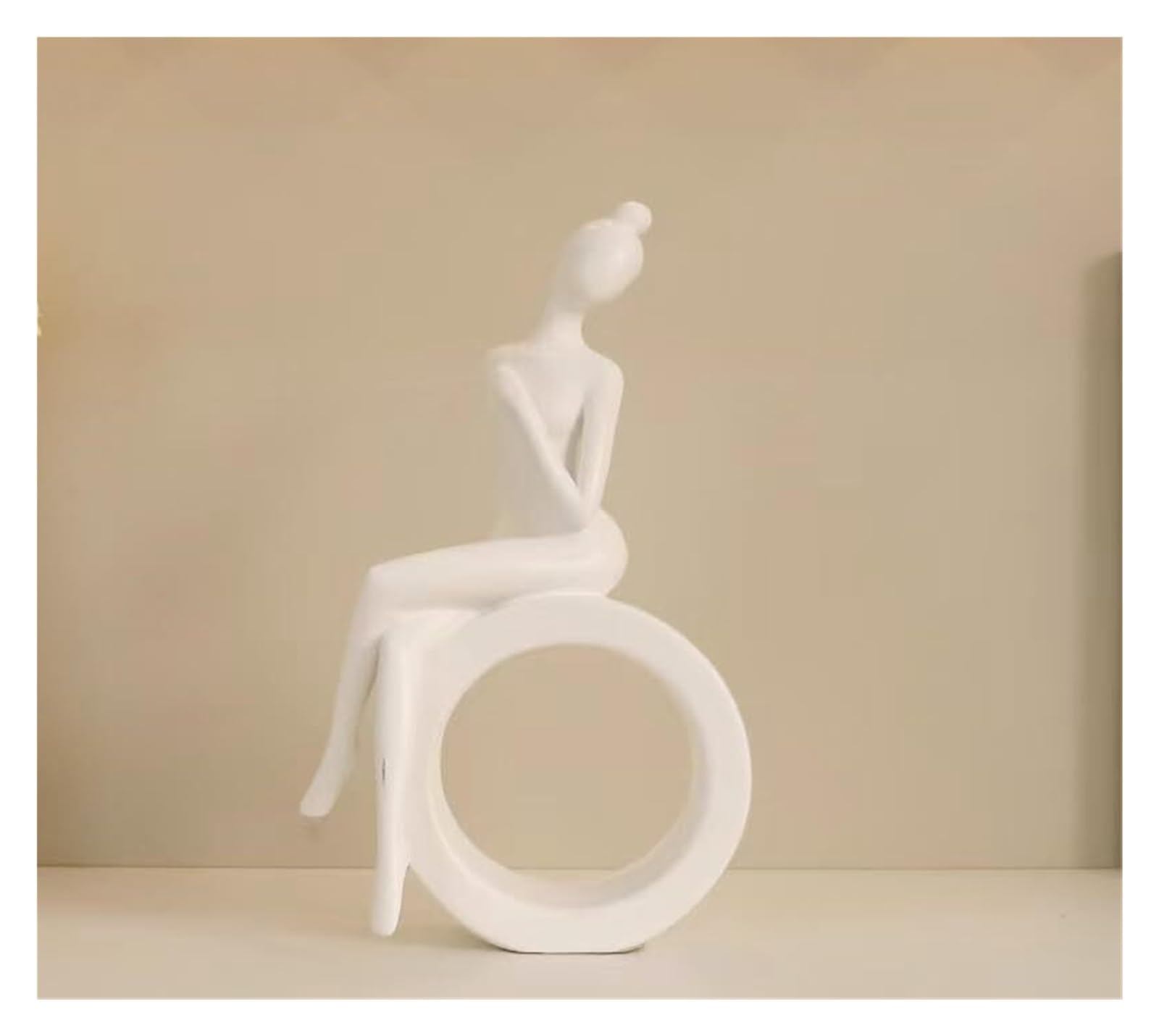 JJJing5 Decor Decorative Nordic Abstract Figure Sculpture 6 Styles To Choose Nightstand Accessories(White Round Style)