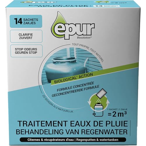Epur - Traitement Eaux De Pluie pour Citernes et Réservoir, Formule Concentrée,14 x 40 Gr