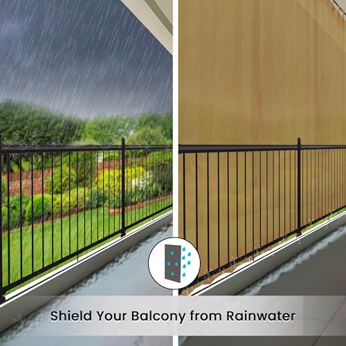 Image of HIPPO 180 GSM HDPE Outdoor Loop Curtain for Balcony & Patio Sun Blocking, UV Protection & Light-Filtering Curtains(Sand-Dune- 4.5FTX8FT) Pack of 1