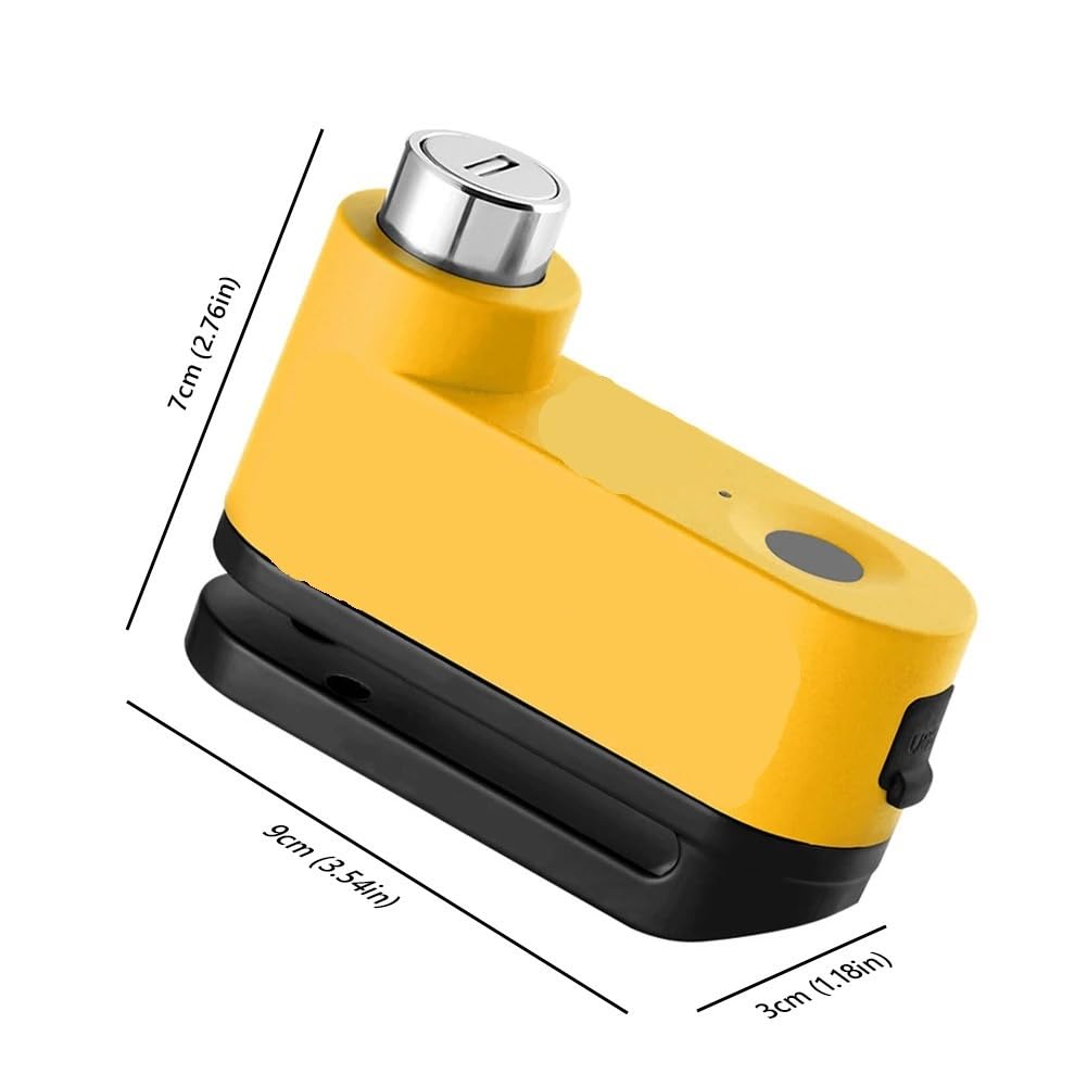 Lucchetto Allarme moto Blocco freno a disco Antifurto Sicurezza Lucchetto a disco ruota moto Serratura Antiscass(Orange)