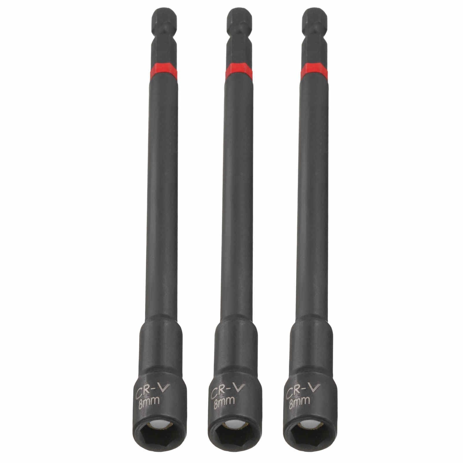 ROWORKX Quick-Change 8mm Metric Nut Setter Driver Bit Magnetic 150mm 3pc