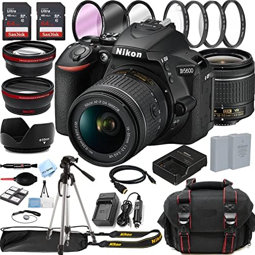 Nikon D5600 DSLR Camera with 18-55mm VR Lens + 128GB Memory + Case + Tripod + Filters(36PC Bundle)