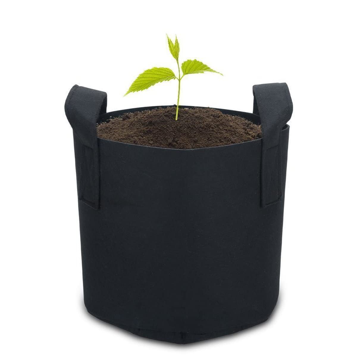 Intirilife 10x Sac de plantation en tissu non tissé 26 litres -7 Gallon- 35 x 30 cm - Cache-pot de plantes avec poignées pour jardin, serre - Bac de plantation Sac de plantation Sac de pommes de terre