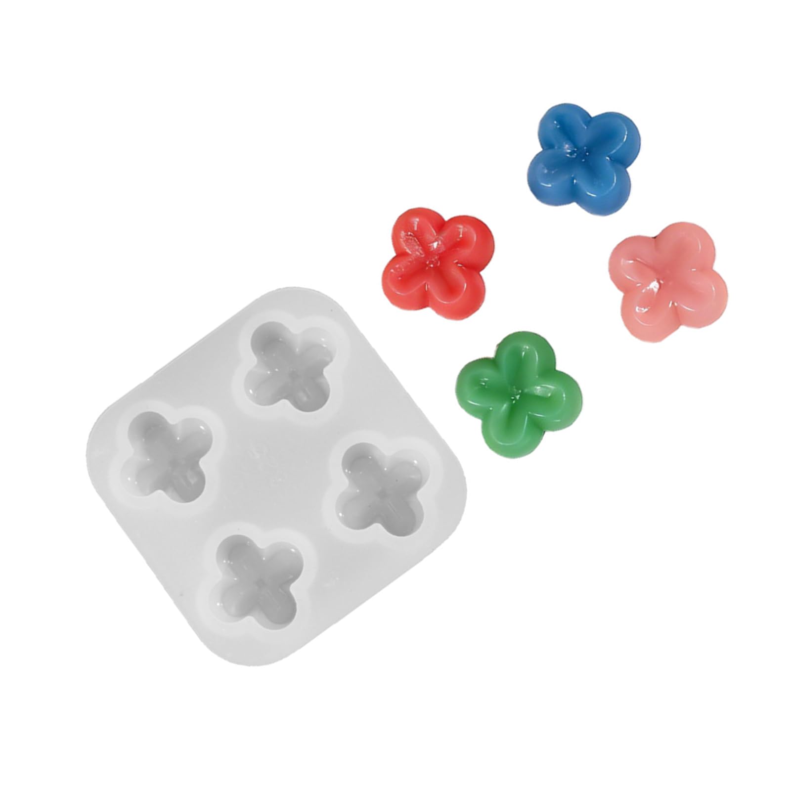 NVOQILIN 4 Cavities Flower Silicone Molds Food Grade Silicone Easy Demolding for Resin Casting Soap Chocolate Baking Tool Elastomer Cast