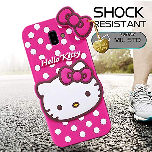 Image of Unirock Hello Kitty Back Case Cover for Samsung Galaxy J6 Plus| 3D Cute Hello Kitty Case |Soft Silicone Rubber Back Cover with Pendant Kitty Cover for Samsung Galaxy J6 Plus (Pink)