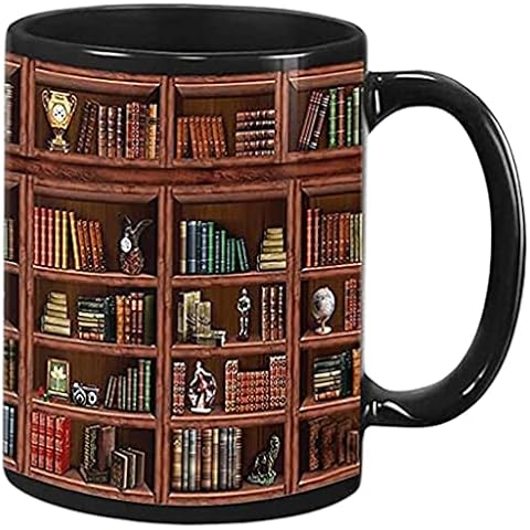 TISHITA C-Handle Coffee Mug Reading Literary Motivational Novelty Library Bookshelf Mug Bookworm Mug Book Lover Mug Family Friends Reader Bookworm Cover