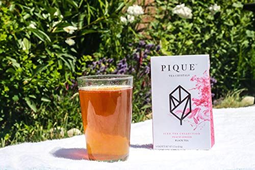 Pique Organic Peach Ginger Black Tea Crystals - Gut Health, Energy, Fasting - 14 Single Serve Sticks (Pack of 1)