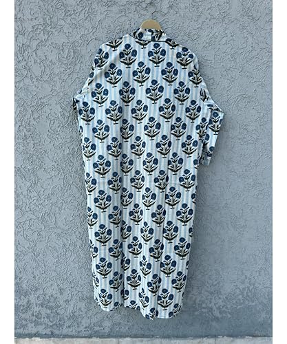 Image of Hand block print Cotton Kimono bikini cover up,Indian Hand block print Cotton Bath Robe,Swim Wear,Nighrwere Dressing Gown