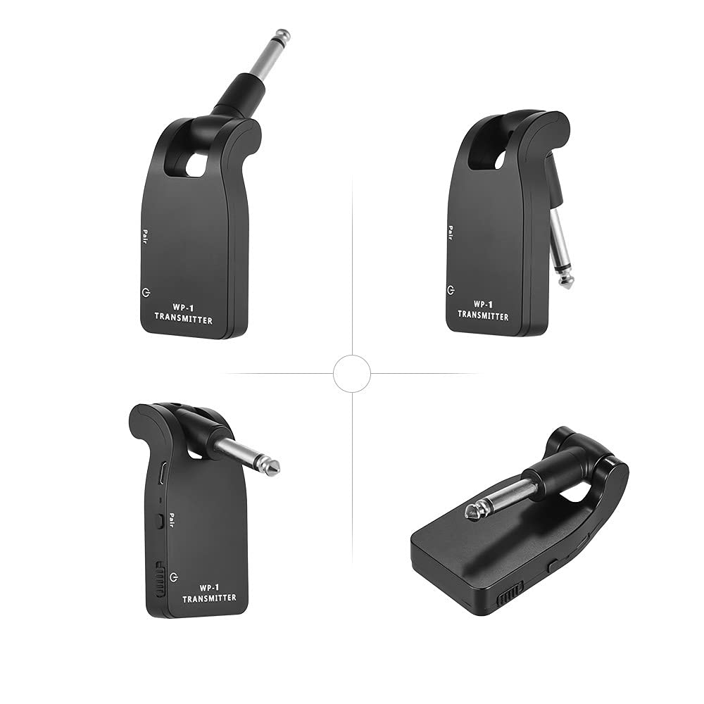Btuty - Trasmettitore e Ricevitore Wireless per Chitarra, 2,4G con Batteria al Litio Ricaricabile Incorporata, Raggio di Trasmissione a 30m, per Chitarra o Basso Elettrico (Nero)