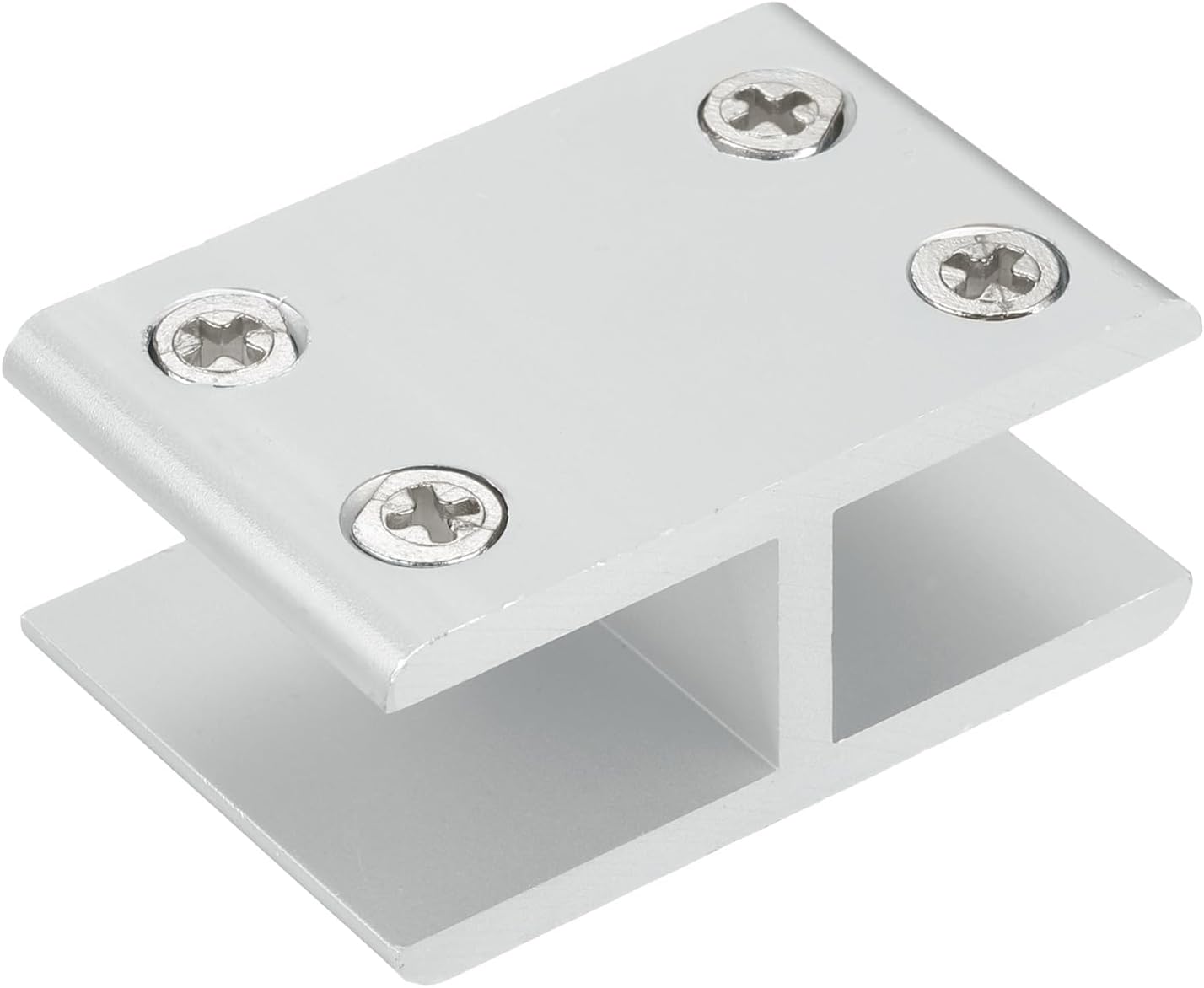 uxcell 180 Degree Glass Clamp, Aluminum Alloy Adjustable Glass Clip Clamp for 14-16mm Thickness Wall Mounting Support Bracket for Shelf Mirror Shower Doors, Silver