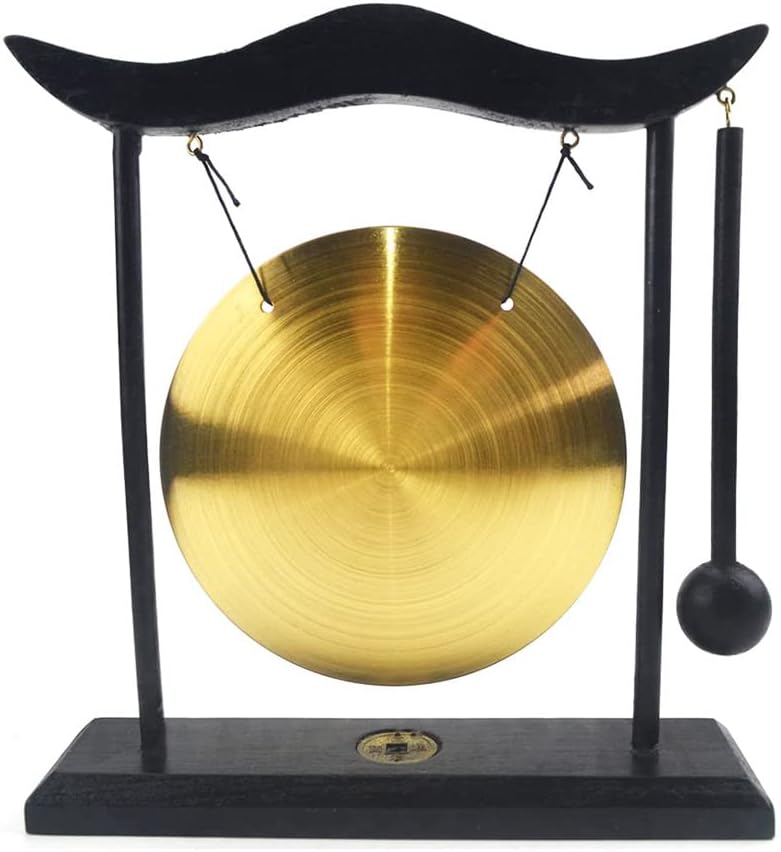 Hooshing Brass Feng Shui Gong Desktop Zen Art Home Decor Housewarming Blessing Gift