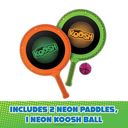 Image of Koosh Paddle Playset, Beach Toys, Outdoor Games for Kids, Fidget Toys, 4+ | Koosh Ball Included, Lightweight, Summer, Outdoor Toys, Multi-Player, bouncing surface, Kids Toys