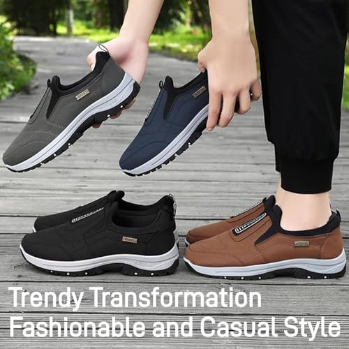 Teresad Shoes Men, Men's Comfortable Waterproof Orthopedic Walking Shoes Hiking Shoes, Slip-On Walking Shoes2
