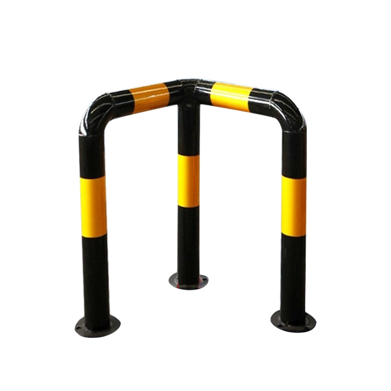 WDSOPK Traffic Safety Bollard, Yellow Steel Bollard Post with Anchor Bolts, Driveway Barrier Durable Metal Post for Traffic-Sensitive Areas