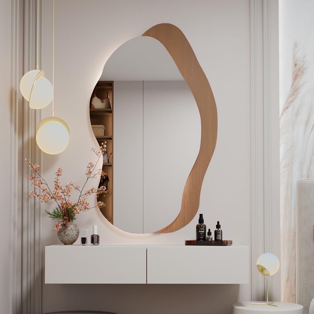 Toeletta da Trucco Sospesa Moderna 110x40 cm, Mobile Toeletta Trucco da Parete con 2 Ampi Cassetti, Design Minimal Salvaspazio per Camera da Letto, Consolle Trucco Bianca o Cashmere TOT4 (Cashmere)