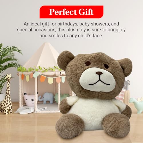 Image of ADORA Hooded Teddy Bear Soft Toy - Kawaii Plushie for Kids, Cute & Huggable Baby Plush Toy, Lovable Gift for Boys & Girls, Ideal for Birthdays & Special Occasions (Teddy Dark Brown)
