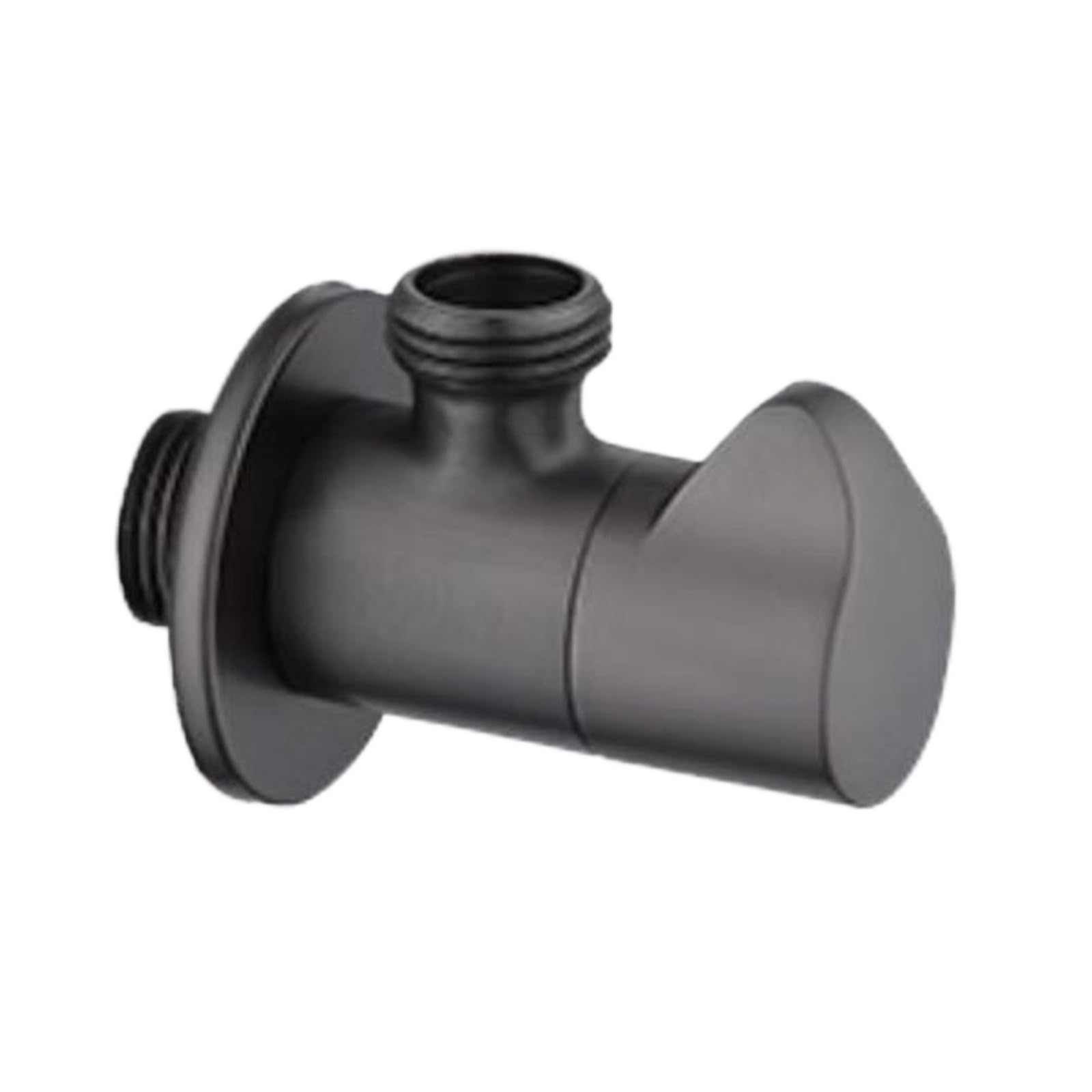 Bvhisehp Gunmetal Gray Multi-Color Solid Brass G1/2 Water Stop Valve Single Double Angle For Bathroom Kitchen Toilet(Gunmetal Gray)