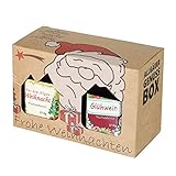 Weihnachts Genuss-Box - Feinkost Geschenk-Set - 210g Glühweinfruchtaufstrich und 210g Weihnachtsfruchtaufstrich - Allgäuer Delikatessen in weihnachtlichem Geschenkkarton
