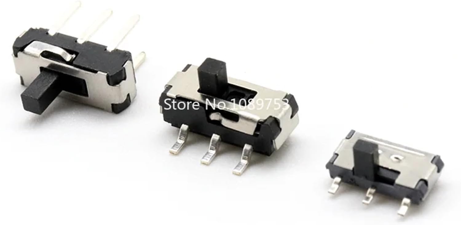 10PCS Slide Switch Micro-power Toggle Switch Single and Double-row Direct-inserted Horizontal Sliding Second Gear Third Gear(Gold)