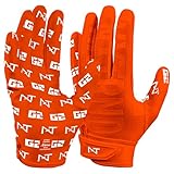 Nxtrnd G2 Pro Football Gloves, Men's Ultra Sticky Elite Receiver Gloves (Orange, Large)