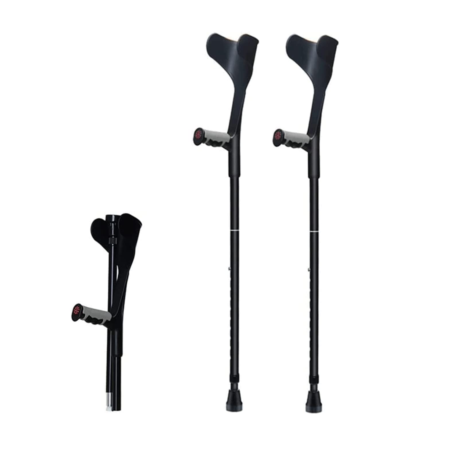 Seguridad Muletas Muletas de antebrazo, Bastones de Aluminio, telescópicos, Plegables, Medias Mangas, Codos, Bastones para Caminar, 10 Bastones Ajustables en Altura Cómodo