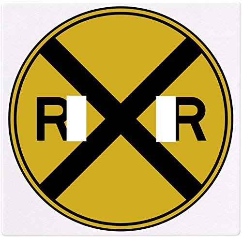 Yellow Railroad Sign Wallplate Decorative Switch Plate Cover (2 Gang - Double.