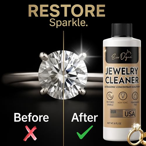 Ultrasonic Jewelry Cleaner Solution (16oz) Concentrated Jewelry Cleaner for Diamonds, Gold, Silver & More | Compatible with Ultrasonic Machine (s) - Made in USA2